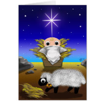Jinglz™ Jingle Bell Lamb & Baby Jesus card