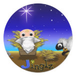 Jinglz™ Jingle Bell Lamb & Baby Jesus sticker