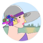 Joanne in Purple & Blue - Round Stickers