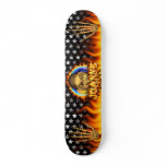 Joanne skull real fire and flames skateboard desig