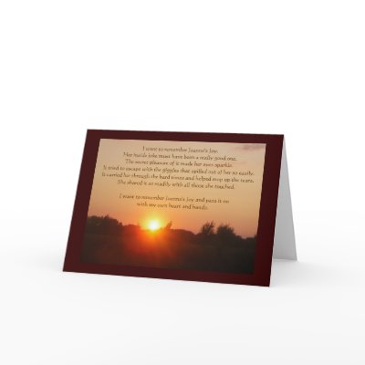 Joanne's Joy Sunglow Card by Poetlady