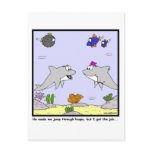 Job Interview: Dolphin cartoon postcards