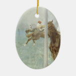 Jockeys Before the Race by Edgar Degas Christmas Ornaments