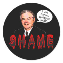Joe Barton SHAME T-shirts, Buttons Round Sticker