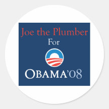 Joe the plumber for Obama Round Sticker