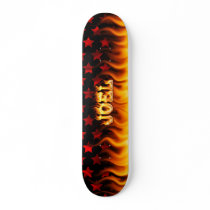 Joel skateboard fire and flames design.