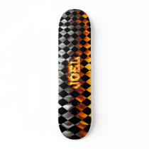 Joel skateboard fire and flames design.