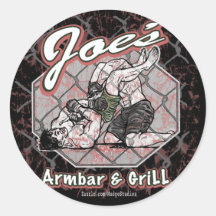 Joes_armbar_grill_1 Round Stickers