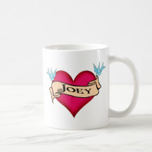 Joey - Custom Heart Tattoo T-shirts & Gifts Mug