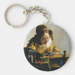 Johannes Vermeer's The Lacemaker (circa 1670) Keychains