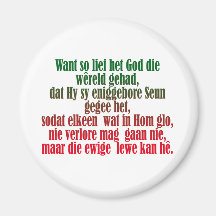 John 3:16 Afrikaans Magnets