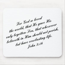 John 3:16 Bible Verse (KJV) Mouse Pad