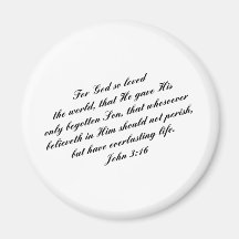 John 3:16 Bible Verse (KJV) Refrigerator Magnet