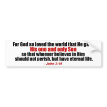 John 3:16 Christian Bumper Sticker