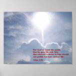 John 3:16 Clouds Poster