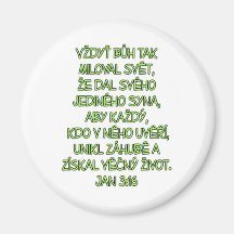 John 3:16 Czech Magnets