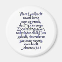 John 3:16 Dutch Fridge Magnet