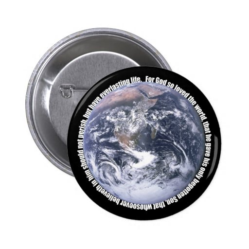 John 3:16-Earth Christian Button