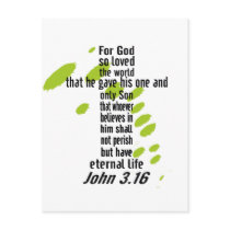 John 3.16 en croix noir post cards
