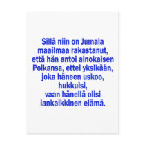 John 3:16 Finnish Postcard