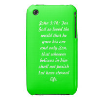 John 3:16 Green iPhone 3G/3GS Case-Mate Case-mate Iphone 3 Cases