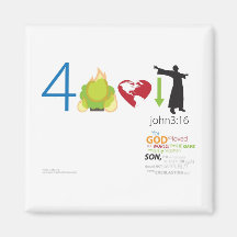 John 3:16 v1F - Square Magnet