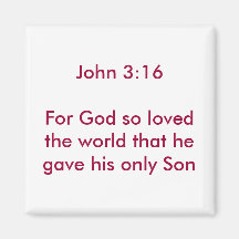 John 3:16For God so loved the world that he gav... Magnet