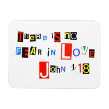 John 4:18 Ransom Note Style Magnet