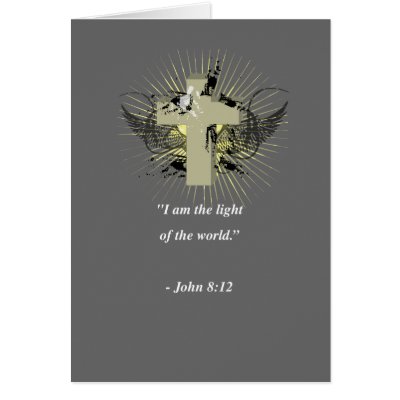 JOHN 8:12 Bible Verse Greeting Cards by Christianity