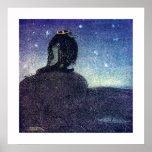 John Bauer King of Troll Mountain in Blue posters