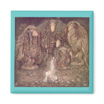 John Bauer - Trolls with an abducted princess Fridge Magnets