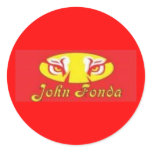 JOHN FONDA TIGER EYES ROUND STICKER