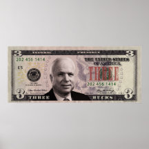 John McCain $3 Bill Posters