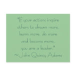 John Quincy Adams Leadership Quote Postcards