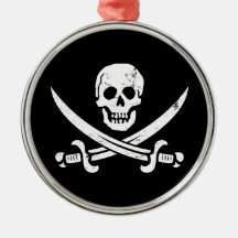 John Rackham (Calico Jack) Pirate Flag Jolly Roger Christmas Ornaments
