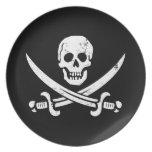 John Rackham (Calico Jack) Pirate Flag Jolly Roger Dinner Plate