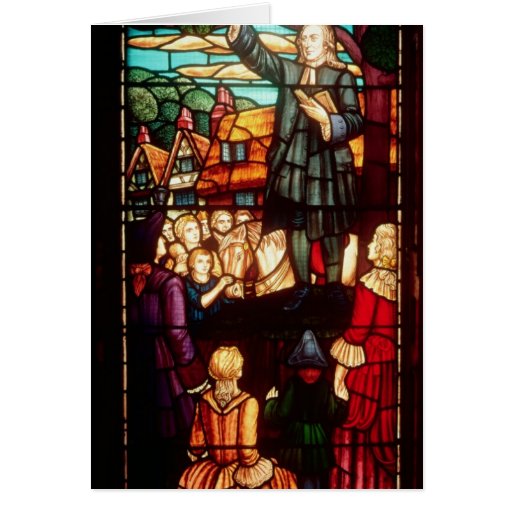 John Wesley  Preaching the Gospels in England Card