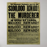 John Wilkes Booth Wanted Poster posters