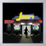Johnny's Curb Service Retro Drive In Poster posters