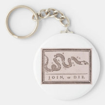 Join or Die Benjamin Franklin Political Cartoon Key Chains