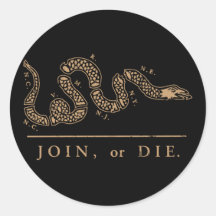 Join Or Die - Libertarian Round Sticker