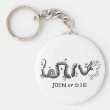 "Join or Die" Revolutionary Patriot Logo Key Chains