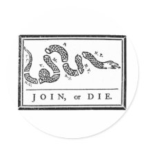 Join Or Die Round Stickers