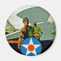Join The Air Service ~ Give 'Er The Gun Refrigerator Magnet