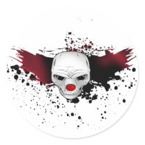 joker skull round stickers
