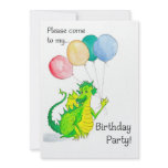 Jolly Green Dragon Birthday Party Invitation
