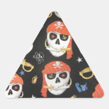 Jolly Roger Pirate Skulls Triangle Stickers