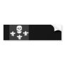 JOLLY ROGER SKULL AND THREE LILLES FLAG BUMPER STICKER