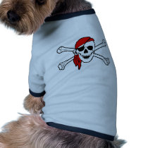 Jolly roger with red bandana pet clothes