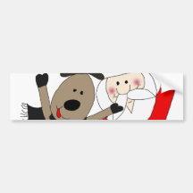 Jolly Santa and Reindeer Bumper Stickers